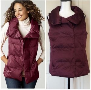 J Jill Burgundy Puffer Vest, Size Meduim